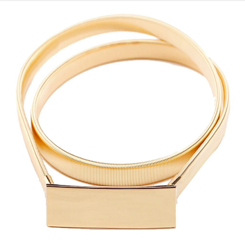 

Metal Elastic Skinny Waistband Waist Belt Metal Buckle Belt Chain Thin Belts Lady Girl Dress Gown for Formal Casual Occasions