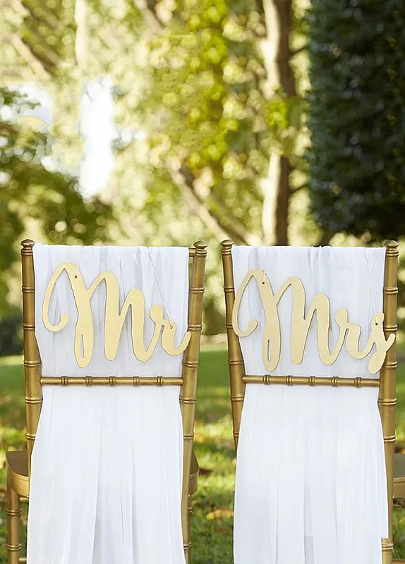 Деревянные буквы классическая деревянная мистер и миссис стул знак свадебное украшение для стульев для деревенская свадьба поставки