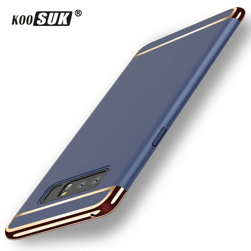 

KOOSUK 3 in 1 gold plated phone case for samsung note 8 Slim PC hard shell back cover for samsung galaxy note8 protection case