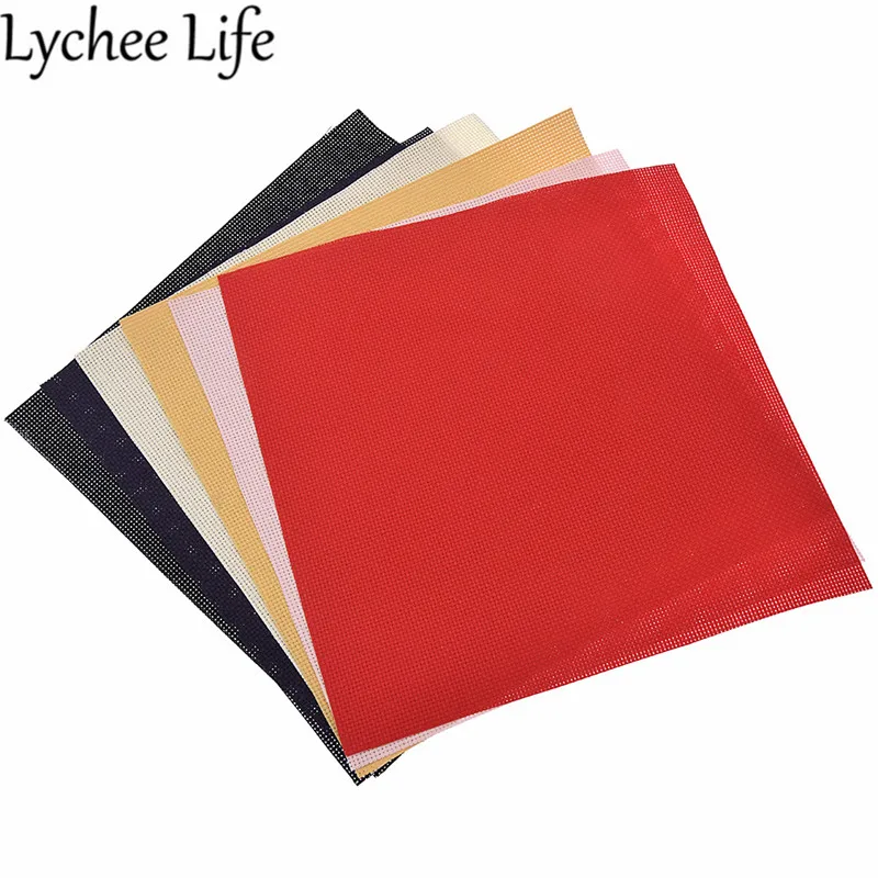 

Lychee Life 14ct Cross Stitch Canvas Fabric 25x25cm Colorful Embroidery Cloth Fabric DIY Handmade Sewing Accessories Supplies