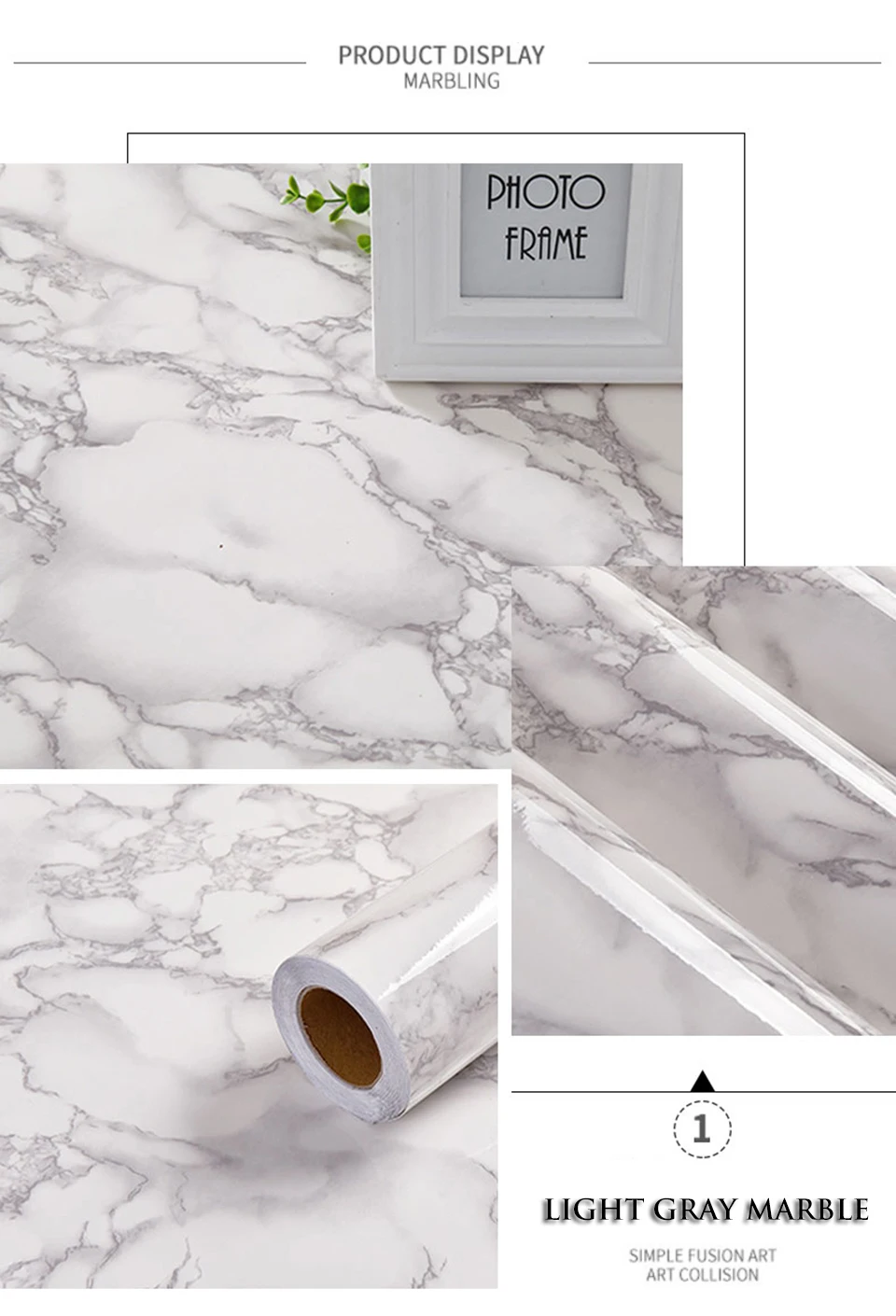 Marble Waterproof Dining Table Wall Stickers Vinyl Self Adhesive Wallpaper Decorative Film Cabinets Countertop Contact Paper DIY