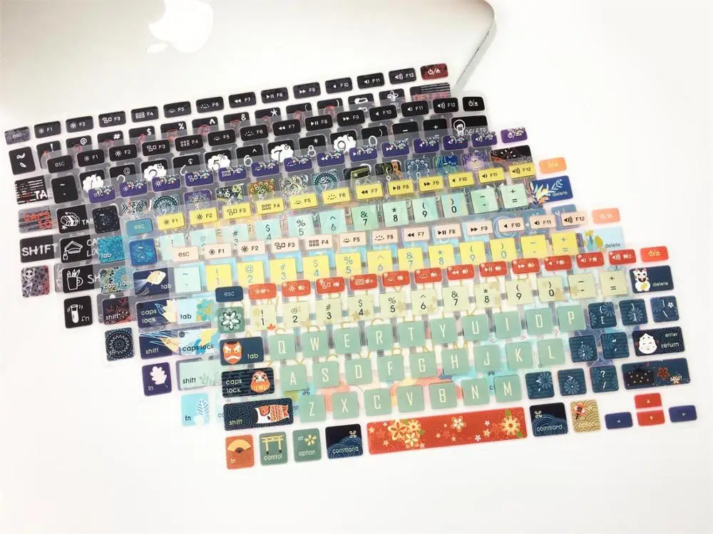 Силиконовый чехол с принтом Клавиатура Защитный для ноутбука Macbook Air 13 (A1369/A1466) Pro 15