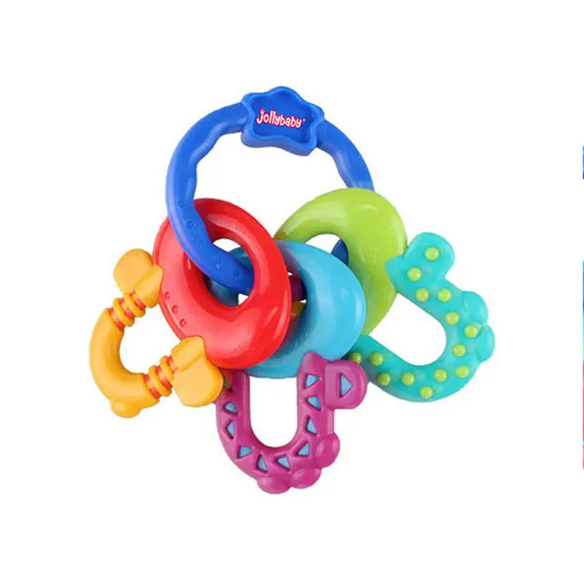 1Pcs Baby Toddler Teether Molars Ring Chain Teething Care Rainbow