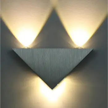 

Led wall lamp bedside lamp modern simple creative triangle wall lamp living room staircase aisle aluminum lamp for bedroom