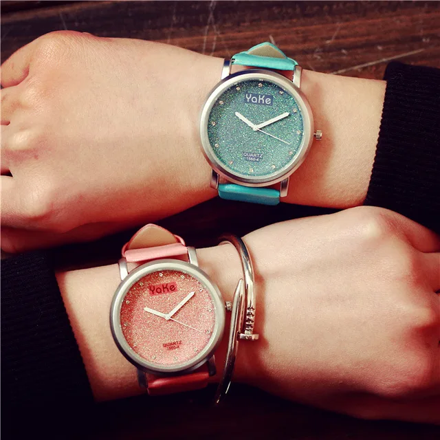 Buy Bling Star Leather Watch Band Wrist Teenage Girls' Quartz Watches