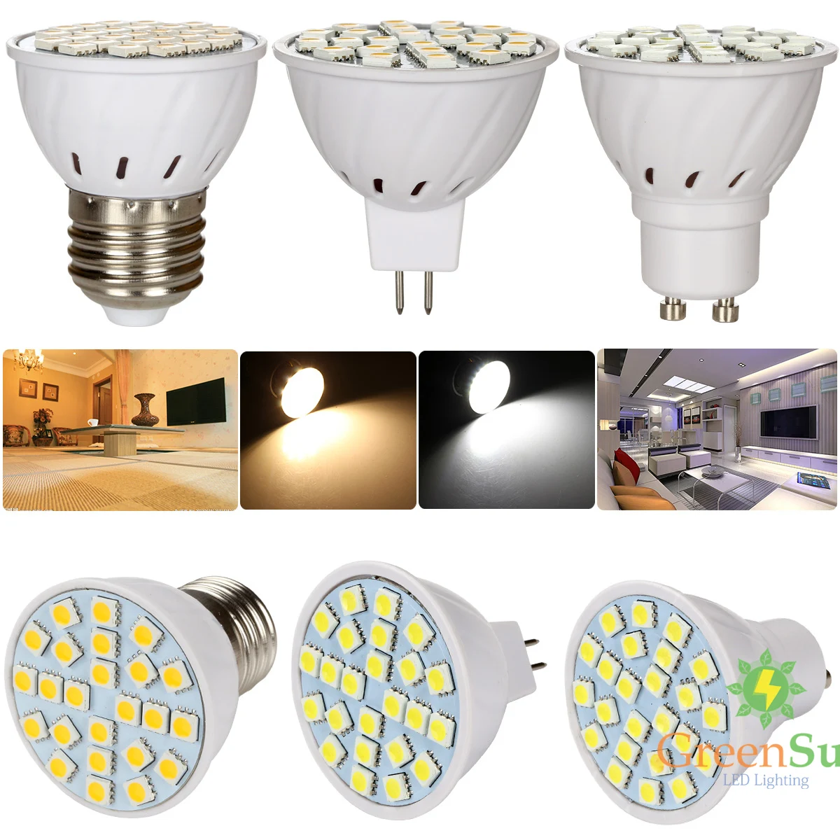 220V 110V MR16/GU10/E27 3/4/5 Вт 5050SMD Светодиодный прожектор Точечный светильник LED лампа