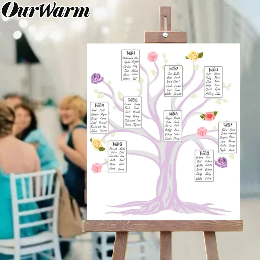 Ourwarm Wedding Decoration Table Plan Seating Chart Table Numbers