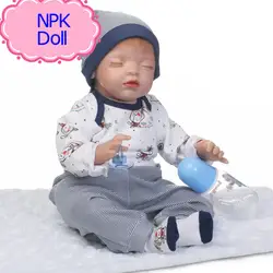 Npk 55 см Лидер продаж для новорожденных bonecas Bebe детские игрушки, реалистичные силикона Reborn Baby Куклы для детей как кровать Playmate горячий подарок