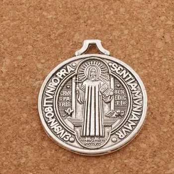 

Saint Benedict Medal Cross Charm Beads 36.5x32mm 50pcs zinc alloy Pendants Fashion Jewelry DIY L1644