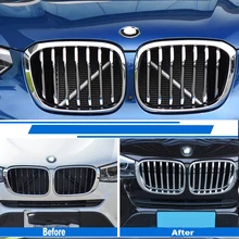 ABS Chrome Front Center Grill Grid Grille Cover Trim 14pcs For X3 G01 X4 G02 2018 2019 Car Styling Accessories ABS Chrome Front Center Grill Grid Grille Cover Trim 14pcs For X3 G01 X4 G02 2018 2019 Car Styling Accessories