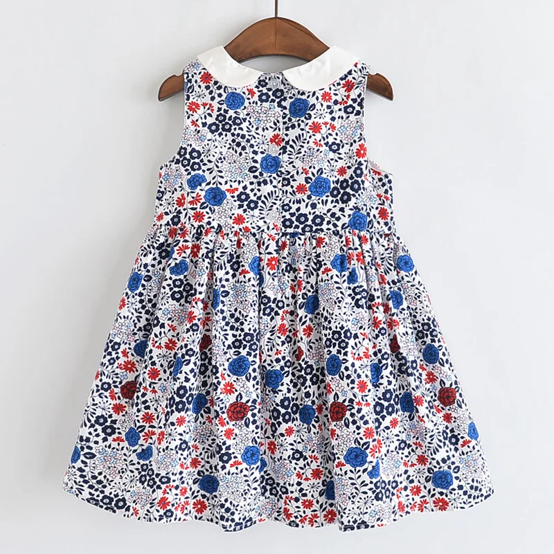 LOVE DD&MM Girls Dresses Summer New Children's Wear Girls Cute Sweet Full Printed Flower Doll Collar Sleeveless Vest Dress