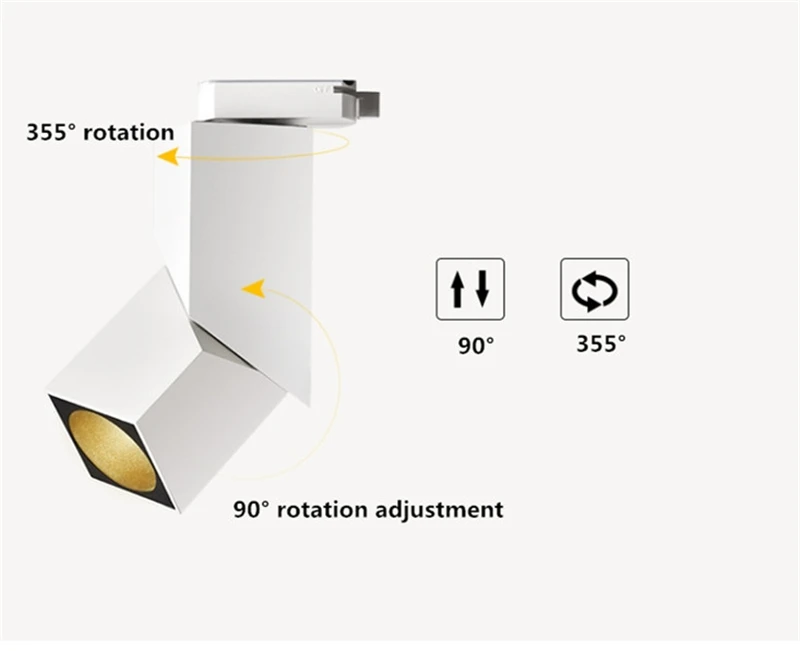 Светодиодный Трековый светильник 3 Вт/5 Вт/7 Вт/10 Вт/12 Вт/15 Вт CREE, светодиодный Трековый светильник, регулируемый угол рельса, лампа для фона, осветительный прибор, Точечный светильник ing