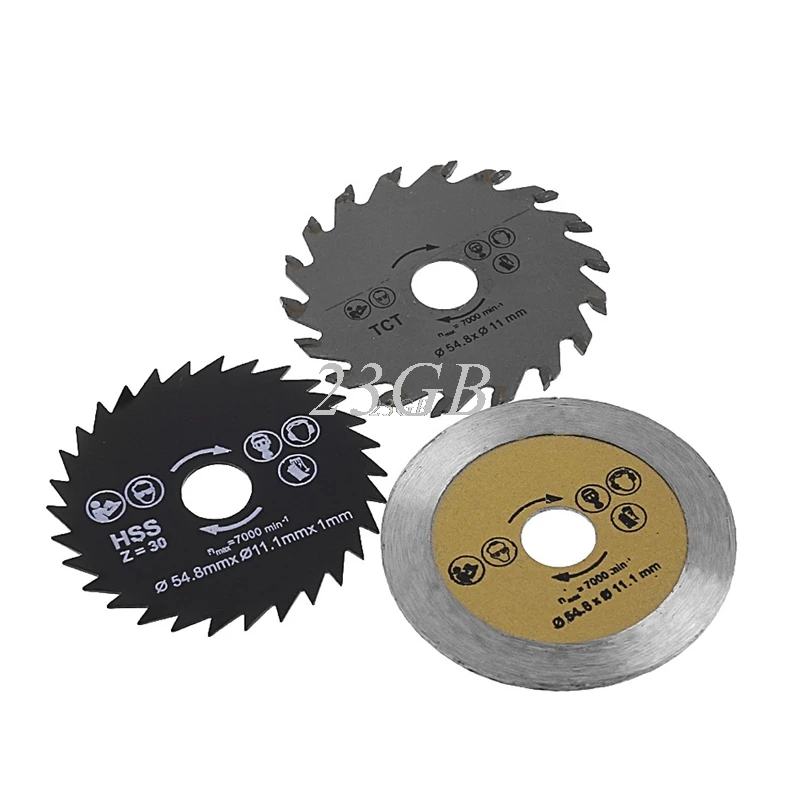 Out Diameter 54.8mm Mini Wood Circular Saw Blade Cutting Blade 3 Pcs
