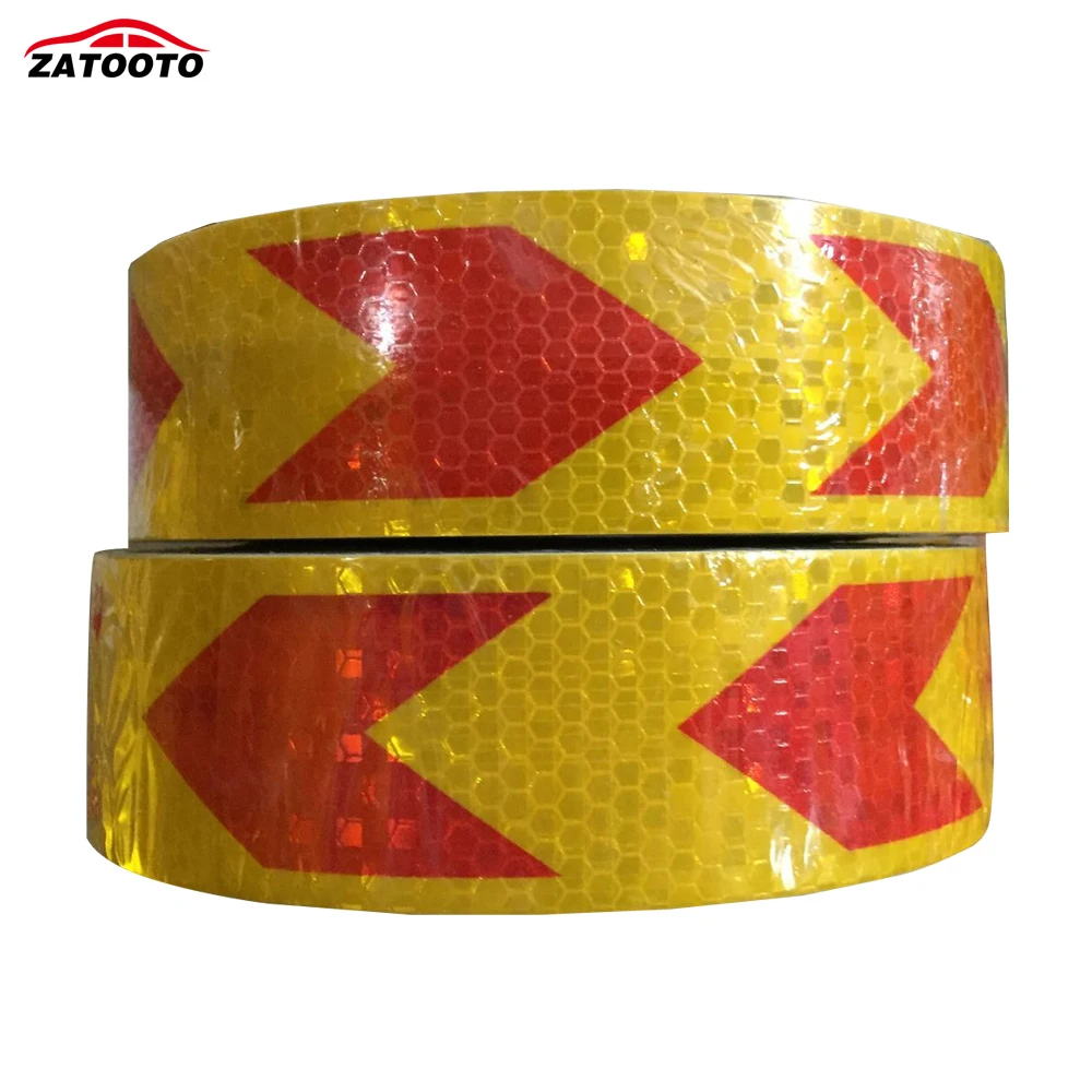 ZATOOTO 5CM*45M Arrow Style Reflective Safety Warning Tape Safety