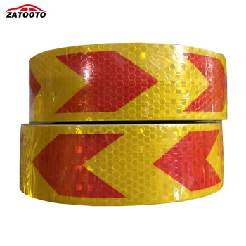 

ZATOOTO 5CM*45M Arrow Style Reflective Safety Warning Tape Safety Reflective Automobiles Motorcycle Reflective Film