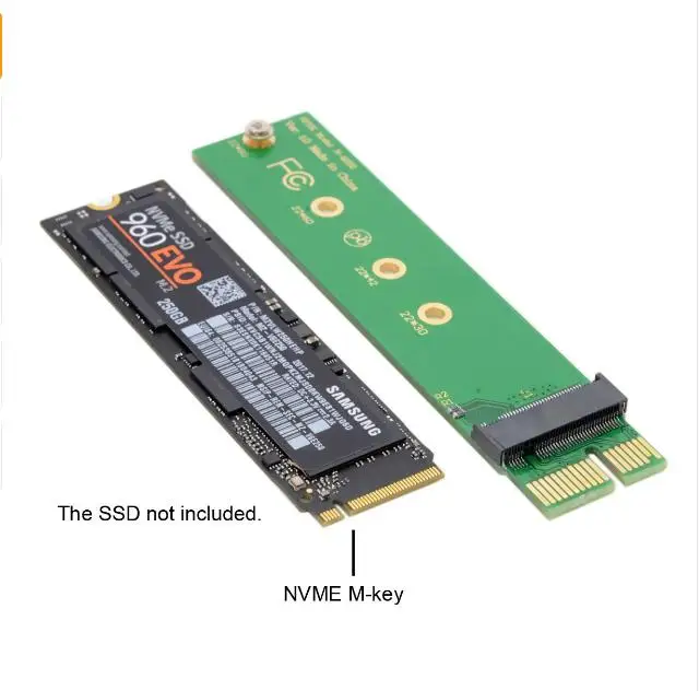 NGFF M key NVME AHCI SSD для PCI E 3 0 1x x1 Вертикальный адаптер XP941 SM951 PM951 960 EVO SSD|Компьютерные