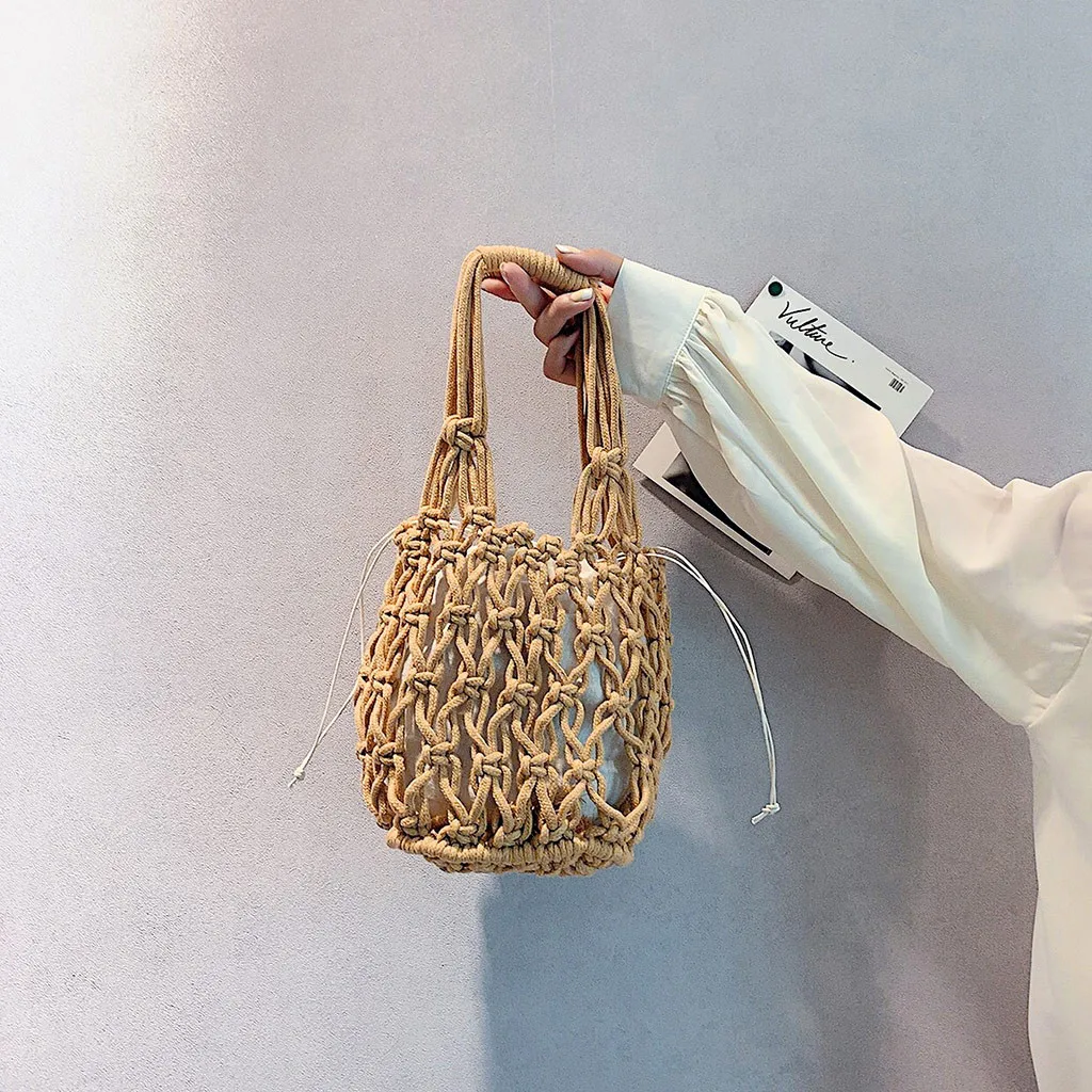Plaited Women's Bag Beach Holiday Handbag Large Capacity Casual Semicircle