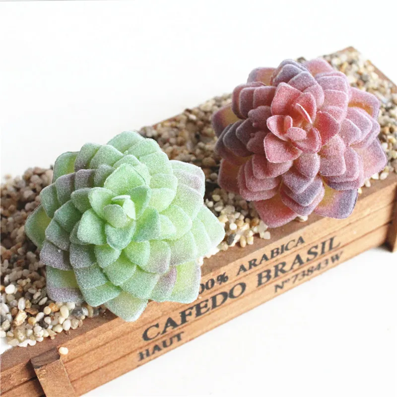

1Pc Simulation Lotus Lithops Artificial Flowers Ornaments Green Artificial Succulents Plants Garden Wedding Home Decoration
