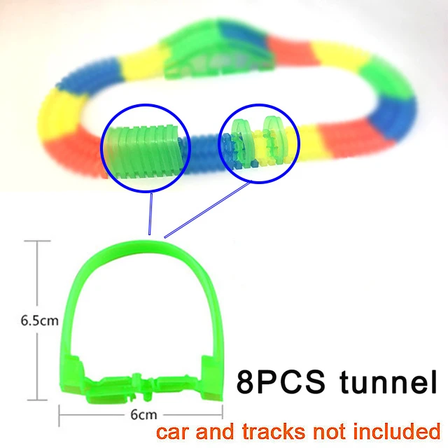 Светящаяся Сборка DIY гибкий гоночный трек электронный флэш-светильник для железной дороги волшебный гоночный трек игровой набор игрушки для детей - Цвет: 8 pcs tunnel