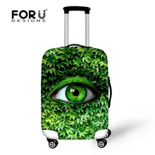 FORUDESIGNS аксессуары для путешествий уникальные большие зеленые глаза Анти-пыль водонепроницаемый дождевик спандекс эластичный багажный Защитный чехол