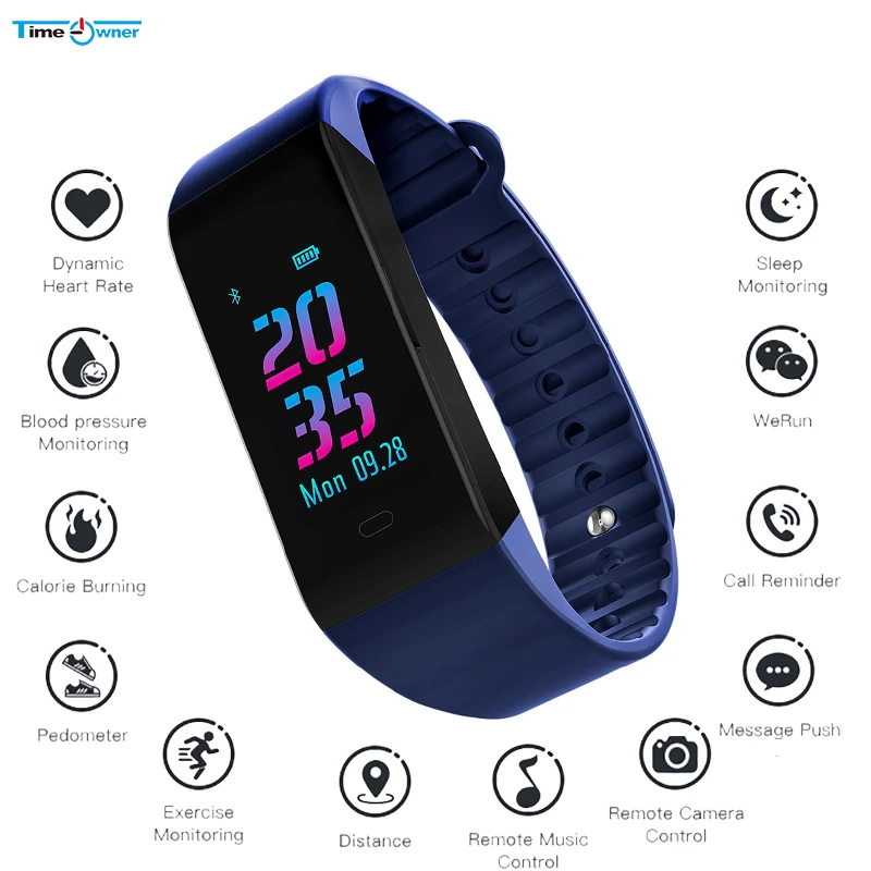 Pulsera inteligente W6S del propietario del tiempo, pulsera inteligente con monitorización de la frecuencia cardíaca, seguimiento de la actividad, cámara remota, pulsera inteligente con Control de música para IOS| Pulseras inteligentes| -