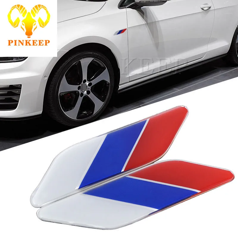 

National Flag Car Fender Sticker Italy Germany Russia France USA England Flag Emblem Side Wing Badge Decal For BMW VW Ford Fiat