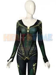 3D принт Quinn Mera косплэй костюм queen Mera Лига Справедливости Zentai комбинезон Аквамен супергерой боди для взрослых/детей/индивидуальный заказ