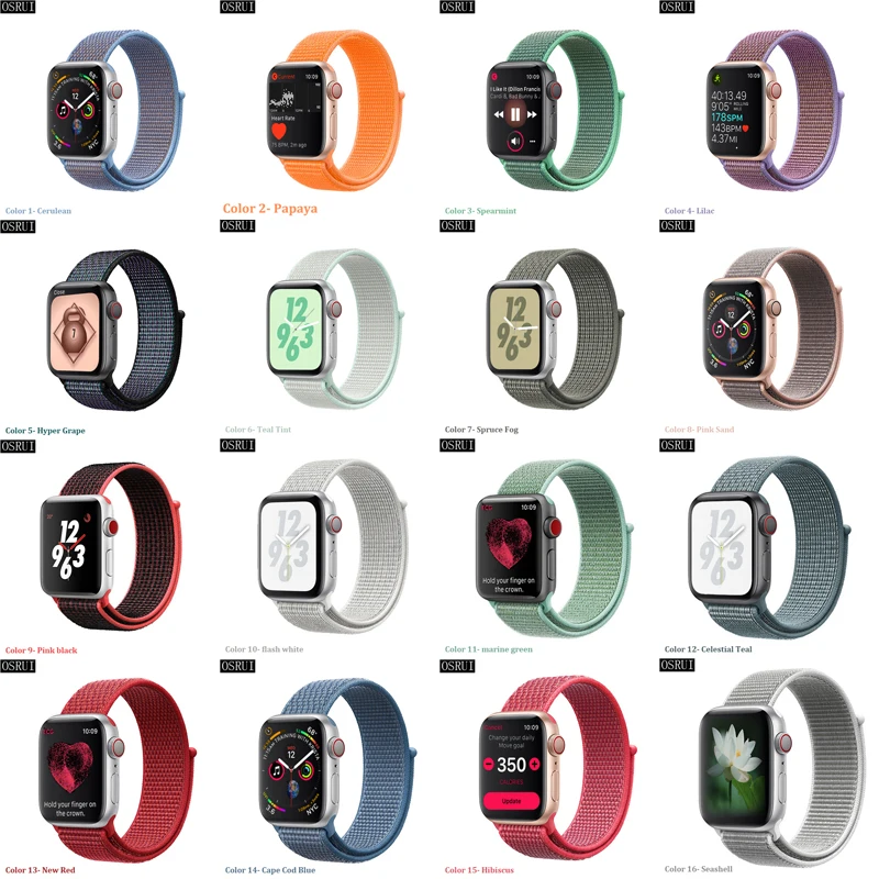 Спортивная петля для Apple watch Band 4 5 correa iwatch 3 2 1 42 мм 38 мм 44 мм 40 мм Apple watch ремешок браслет pulseira аксессуары