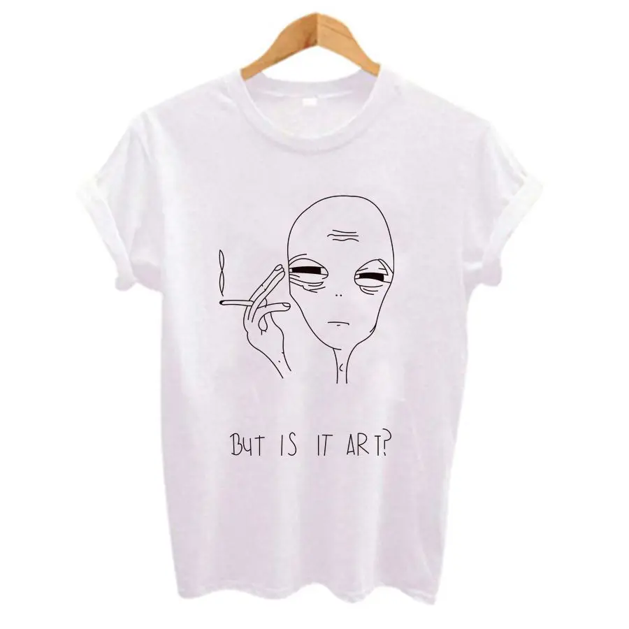 T Shirt High Quality Fashion Short Sleeve Casual Funny Extraterrestrial Print T-shirt O Neck Tshirts