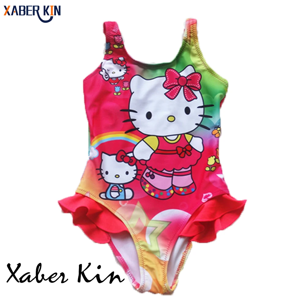Kitty Swimsuit 2016 Girls 3 10Y Swimsuit One Piece Children Swimwear