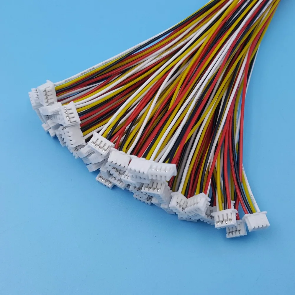 50 комплектов 4 Pin Одна Головка Micro JST шаг 1 25 мм 15 см 28AWG провод к разъему платы|4 pin