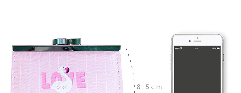 2018 Новый Для женщин девушки мультфильм шаблон Фламинго портмоне мешок карточки гарнитура чехол бумажник милые Искусственная кожа мини
