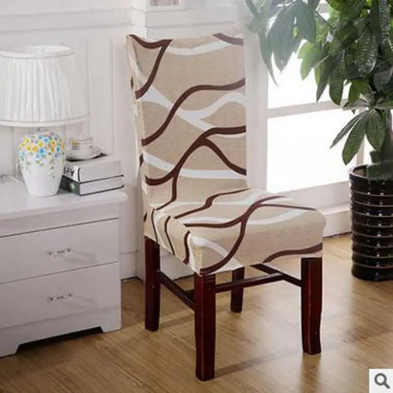 

Urijk Hot Modern Removable Anti-dirty Kitchen Seat Stretch Chair Cover Banquet Spandex Elastic Printing Dining Chair Slipcover