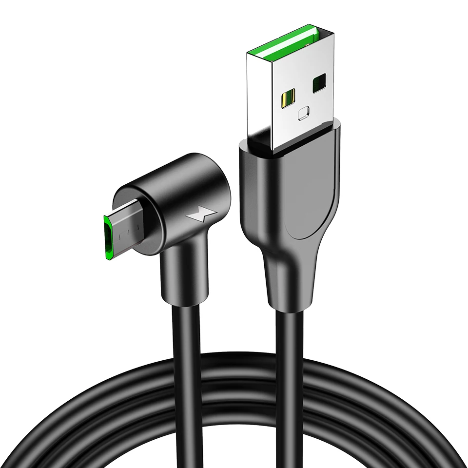 Venroii 3A Micro USB кабель синхронизации данных телефон зарядное устройство шнур для samsung huawei Honor 8X Xiaomi Redmi Note 5 1 м 2 м провод для быстрого заряда - Цвет: Black