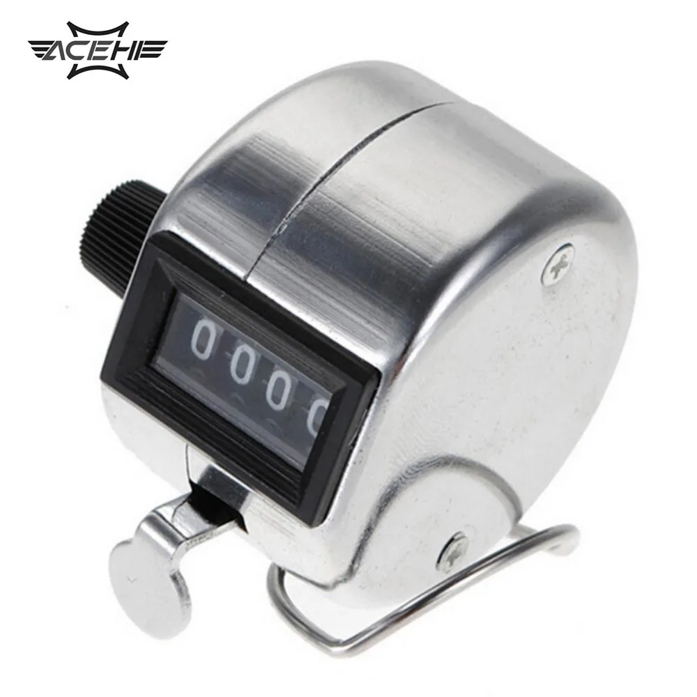 Stainless Metal Color Mini Sport Lap Golf Handheld Manual 4 Digit Number Hand Tally Counter