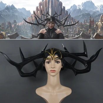 

Movie Thor 3 Hela PVC Mask Helmet Cosplay Headgear Masks Helmet Adult Women Halloween Party Props