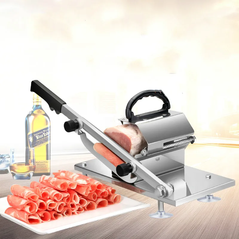 

Auto Transit Meat Mutton Slicer Machine Adjustable Thickness Household Manual Meat Cutter Commercial Beef Mutton Rolls Cutter