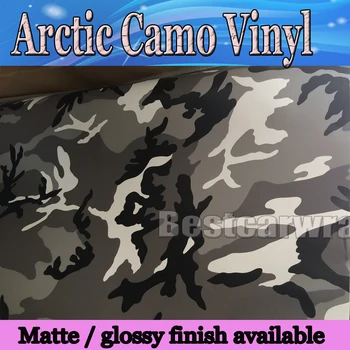 

Matte Arctic Camo Vinyl Wrap styling With air Free Snow Camouflage Car Sticker Film Truck covering 1.52x30m/Roll 5x98ft