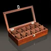 Top 12 Slots Wooden Watch Case Holder New Coffee Mechanical Watch Storage Box With Glass Window Jewelry Display Gift Boxes ► Photo 1/5