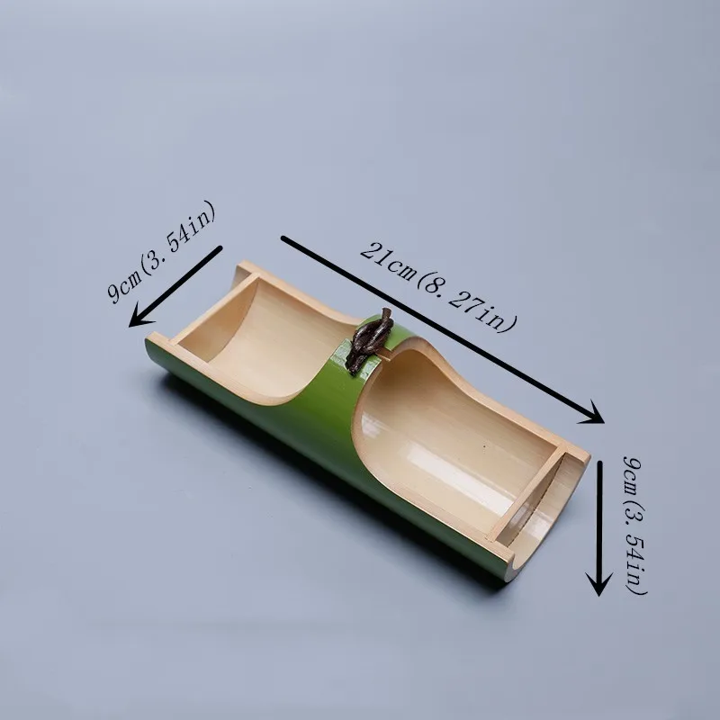 Ручная работа, креативные тарелки для закусок из натурального бамбука, маленький поднос, чаша, контейнер для хранения еды, сухофрукты, конфеты, Декоративные Современные - Цвет: shipgreen21x9x9cm
