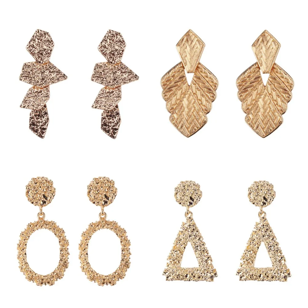

Best lady Fashion Boho Drop Earrings For Women Punk Geometric Pendant Hanging Dangle Earrings Jewelry Wedding Party Girl Gifts
