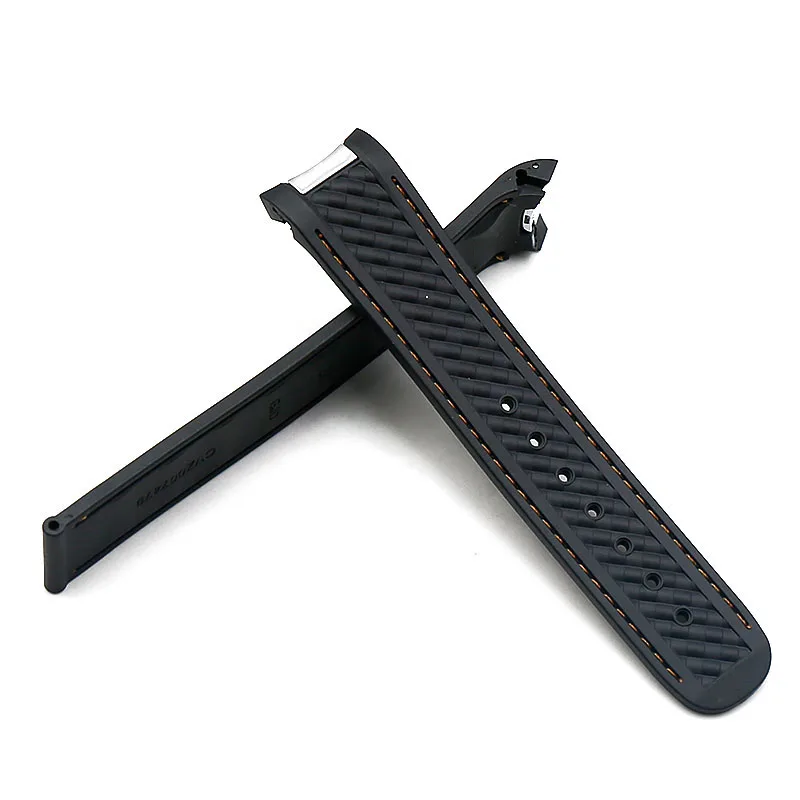 Men's silicone strap 20m watch accessories for Omega hippocampus 300 sports waterproof women's rubber strap AT150 8900watch band
