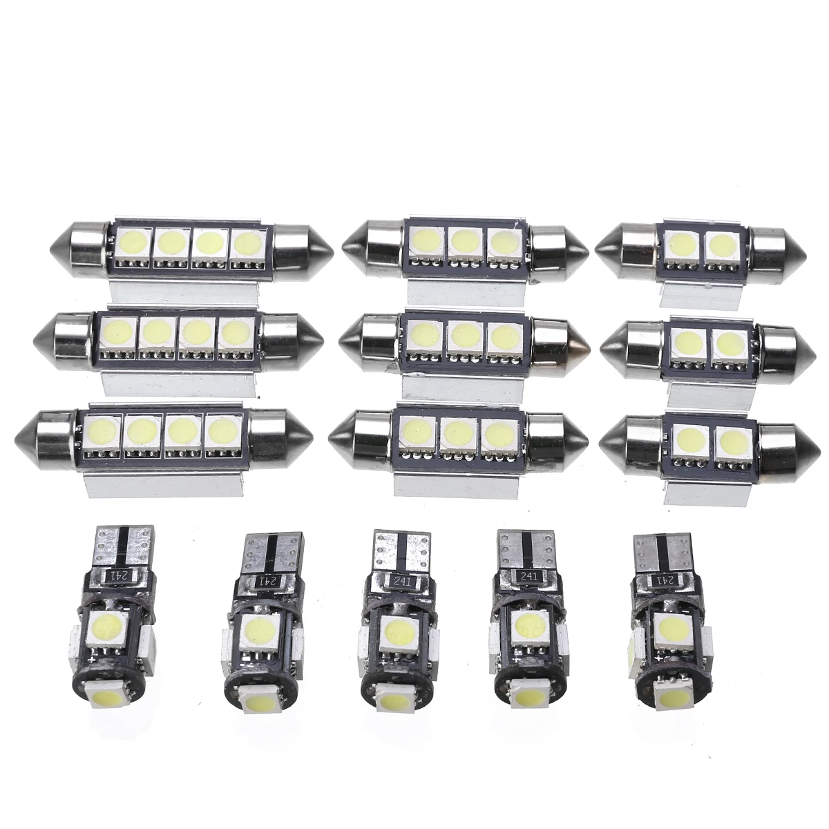 14pcs Car Interior White LED Light Bulb Kit Reading License Plate Dome Lamps For BMW 3 Series E90 328i 335i M3