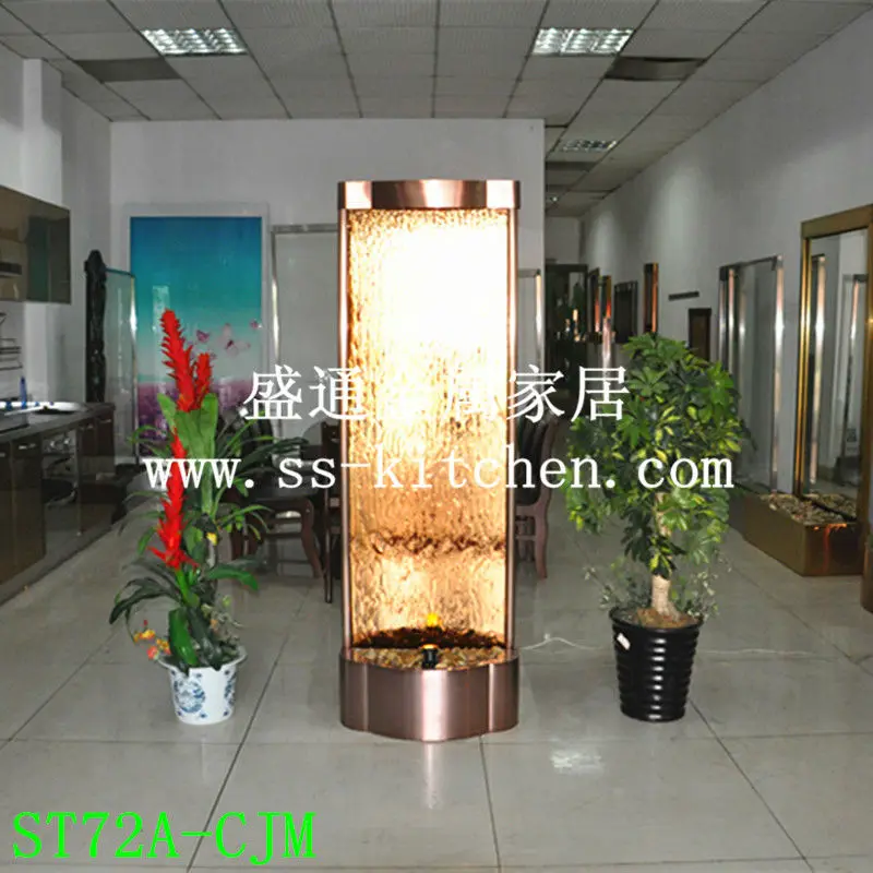 

72" tall Fountains screens Water Feature Cascade Gardenfalls fengshui home decoration welding decor humidifiers lighting glass