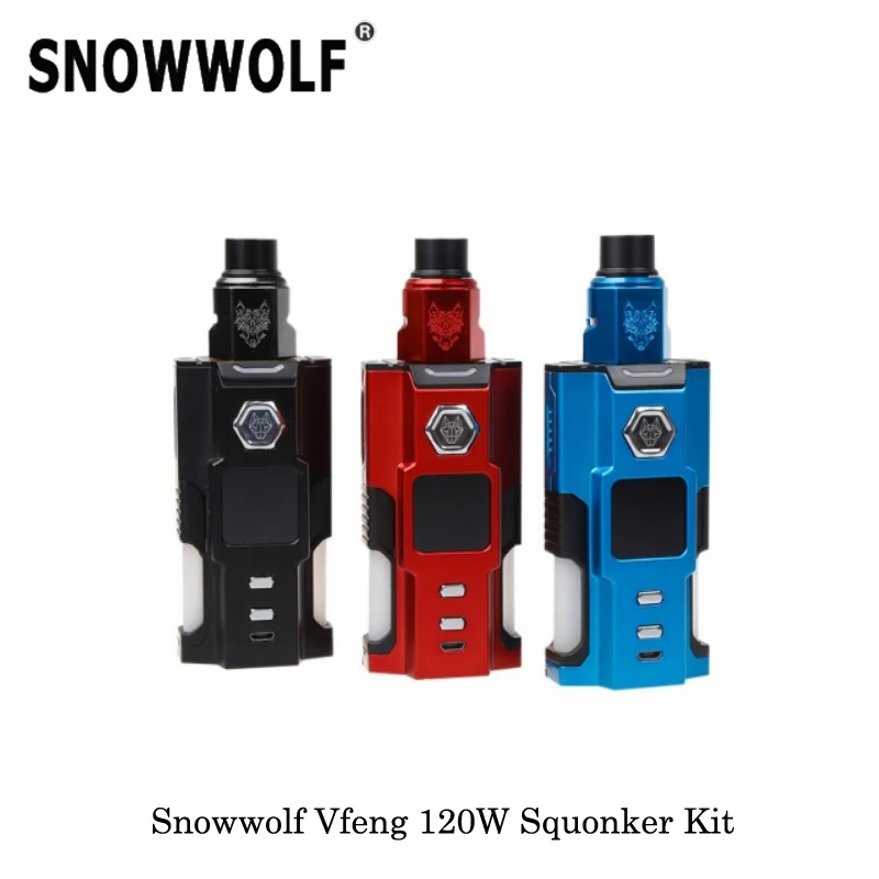 

Snowwolf Vfeng 120W Squonk Box Mod Electronic Cigarettes 3ML With RDA Tank Powered By Single 18650/20700/21700 Vape Vaporizer