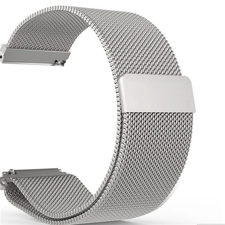 Металлический ремешок для часов Xiaomi Huami Amazfit Bip BIT Youth Smart Watch замена 20 мм ремешок миланские ремни для Amazfit GTS GTR 42 мм - Цвет: Silver