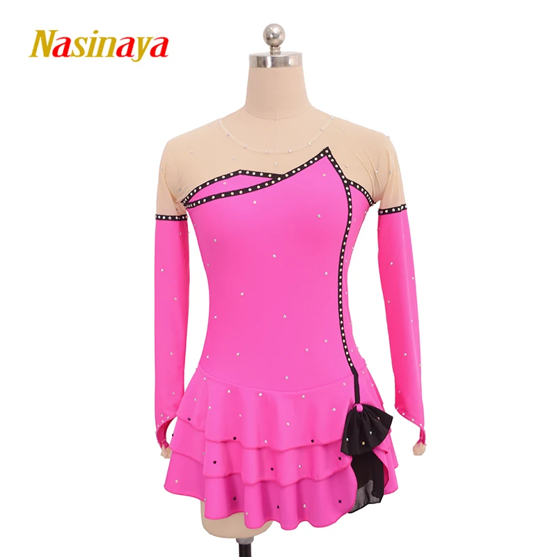 

Nasinaya Figure Skating Dress Customized Competition Ice Skating Skirt for Girl Women Kids Patinaje Gymnastics Performance 27