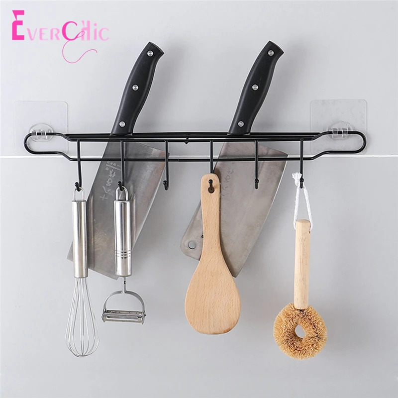 Wrought Iron Hook Kitchen Rack Home Free Punching Multi-function Wall-mounted Tool Knife Spatula | Дом и сад