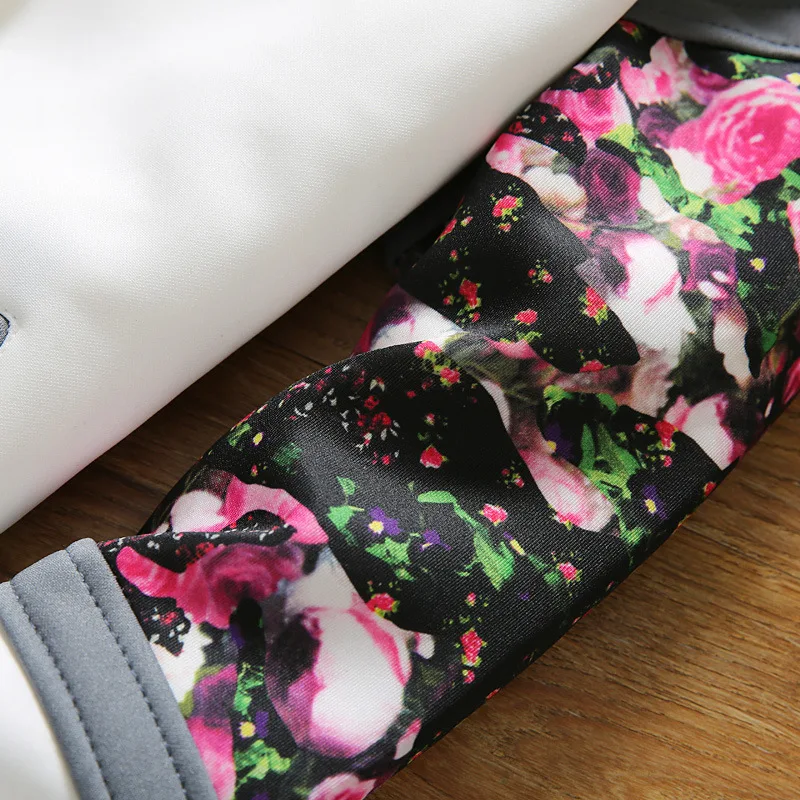 Bomber Jackets Women 2018 Autumn Causal Flowers Floral Basic Jackets Windbreaker Ladies Coats Zipper Lightweight Jacket Famale