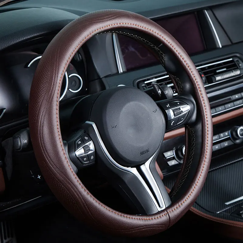 car steering wheel cover genuine leather auto accessories for BMW 5